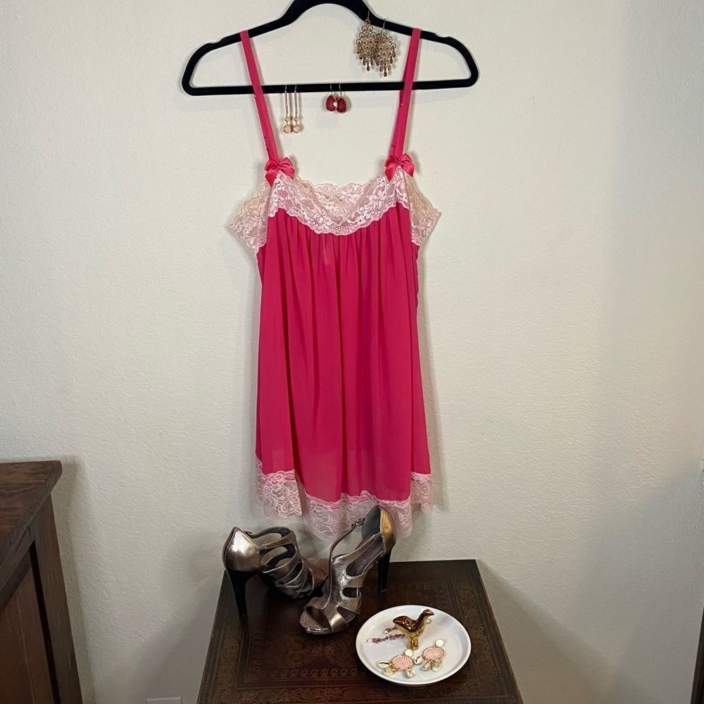 In Bloom by Jonquil Pink Chemise Sz L - Picture 7 of 14